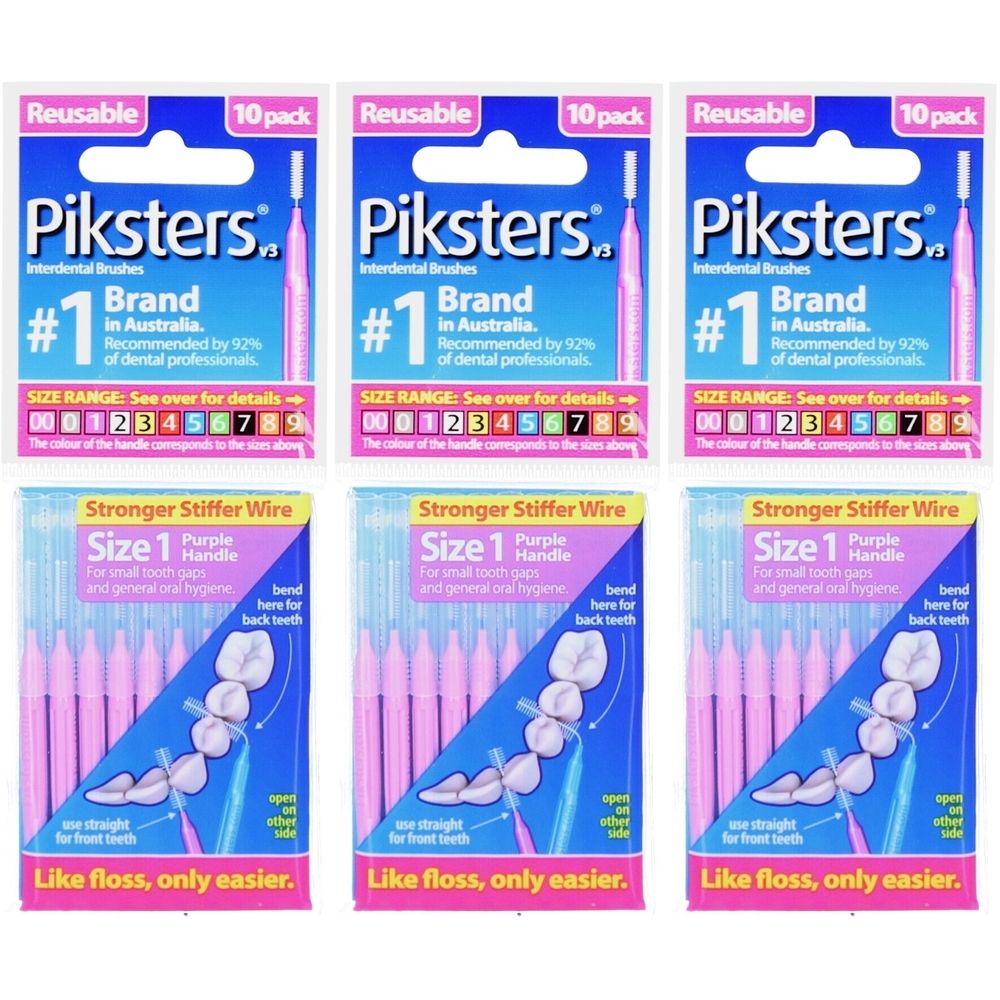 Piksters Wiederverwendbare Interdentalbürsten Größe 1 - 10 Stück