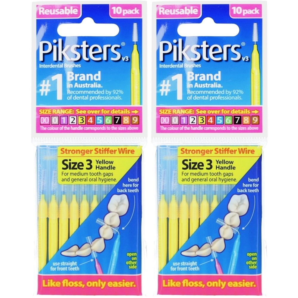 Piksters Wiederverwendbare Interdentalbürsten Größe 3 - 10 Stück
