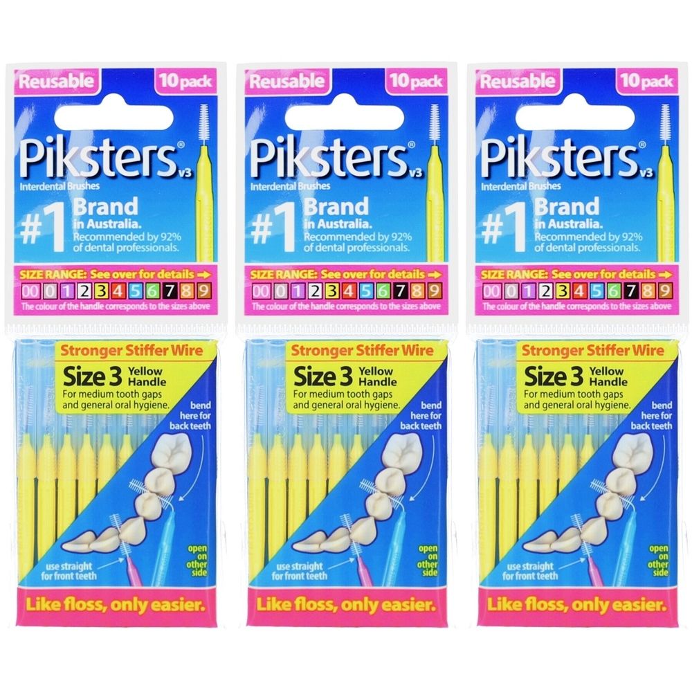 Piksters Wiederverwendbare Interdentalbürsten Größe 3 - 10 Stück