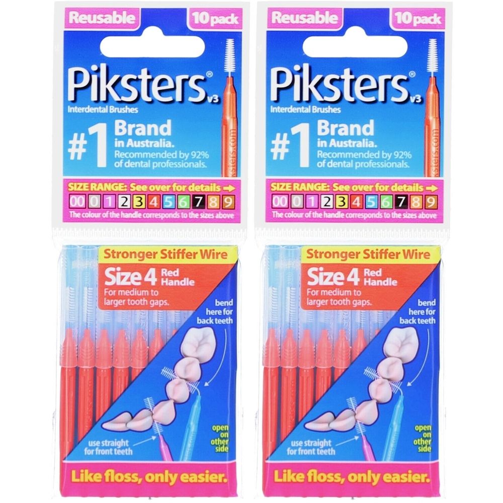 Piksters Wiederverwendbare Interdentalbürsten Größe 4 - 10 Stück
