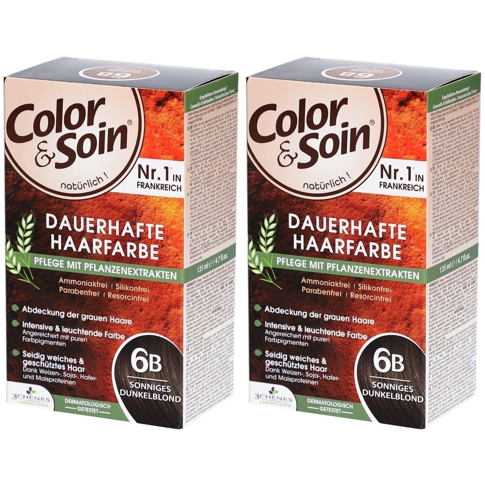 Color & Soin® Dauerhafte Haarfarbe 6B Sonniges Dunkelblond
