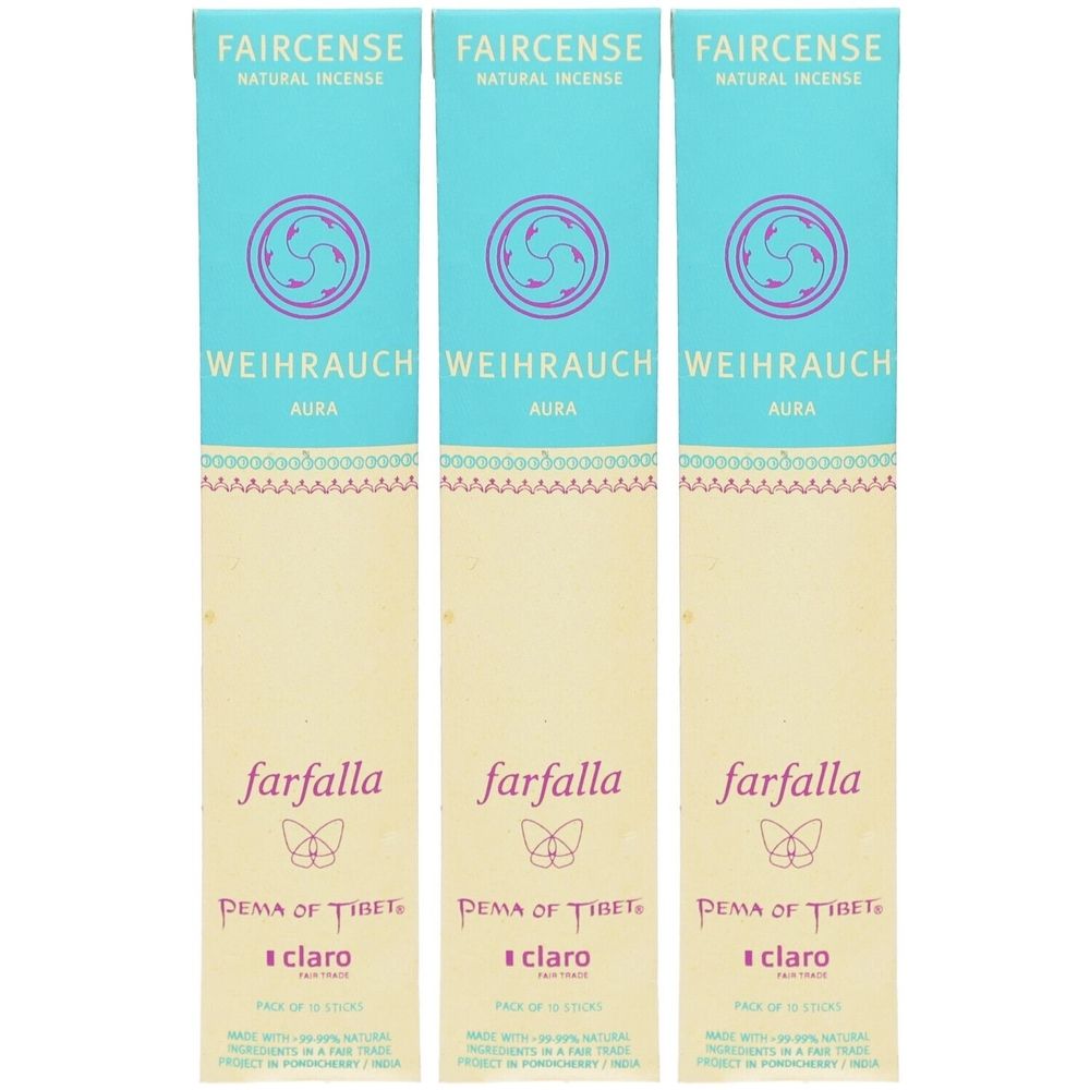 Farfalla Weihrauch / Aura, Faircense Räucherstäbchen Bio