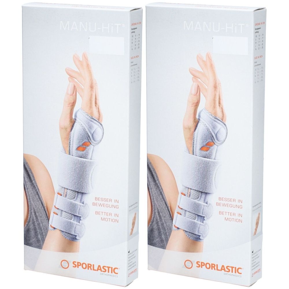 MANU-HiT® Handgelenkorthese M 17–19 cm links platinum