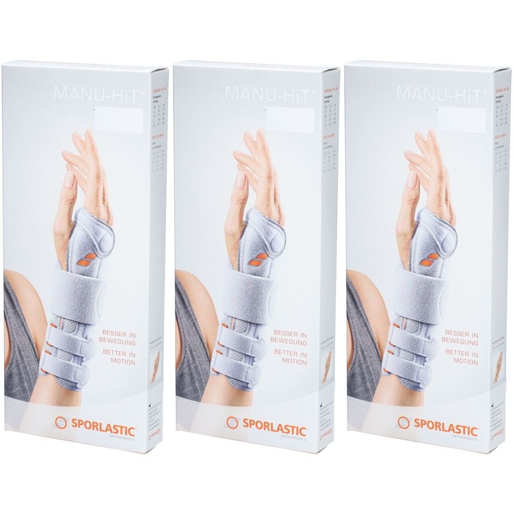 MANU-HiT® Handgelenkorthese M 17–19 cm links platinum
