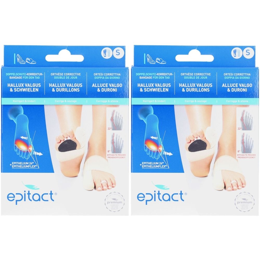 Epitact® Doppelschutz-Bandage S links – Hallux Valgus & Schwielen