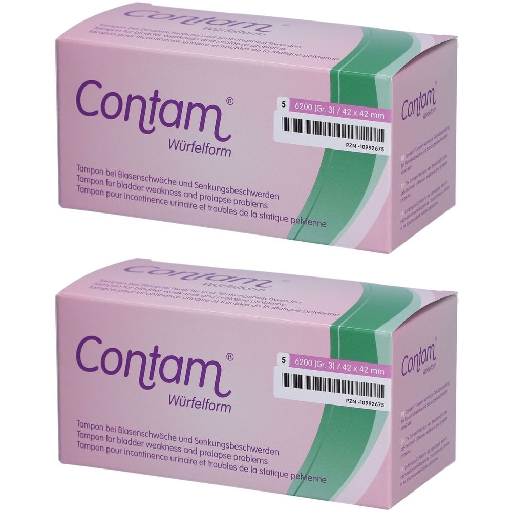 Contam® Würfelform - Tampon für Harninkontinenz und Störungen der Beckenstatik Größe 3 42 x 42 mm