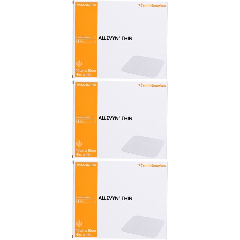Allevyn Thin Selbstklebender Polyurethanschaumstoffverband 10 x 10 cm