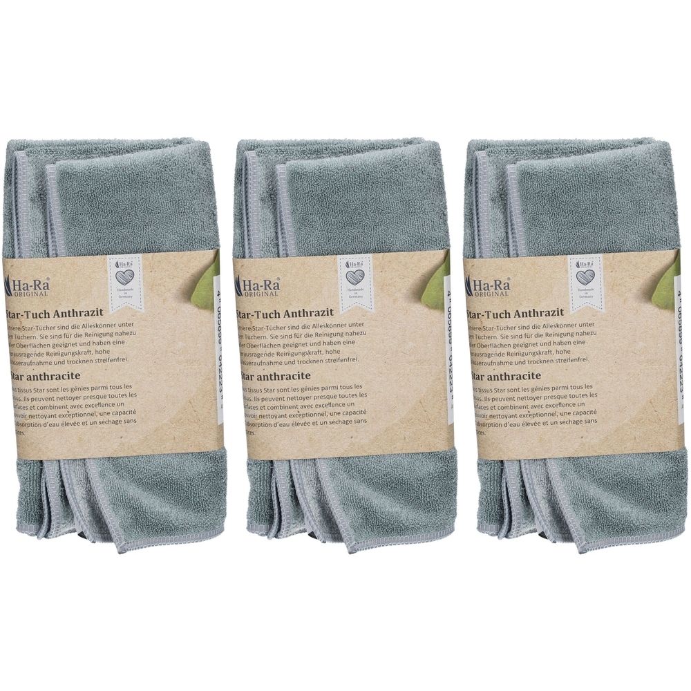 Ha-Ra® Star Tuch grau 40x40 cm für Nassreinigung