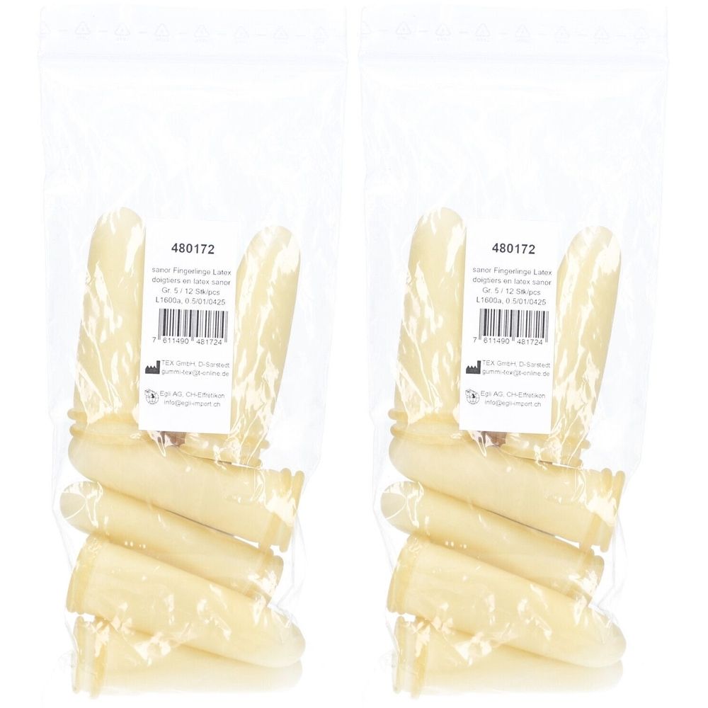 Sanor® Latex-Fingerlinge Größe 5