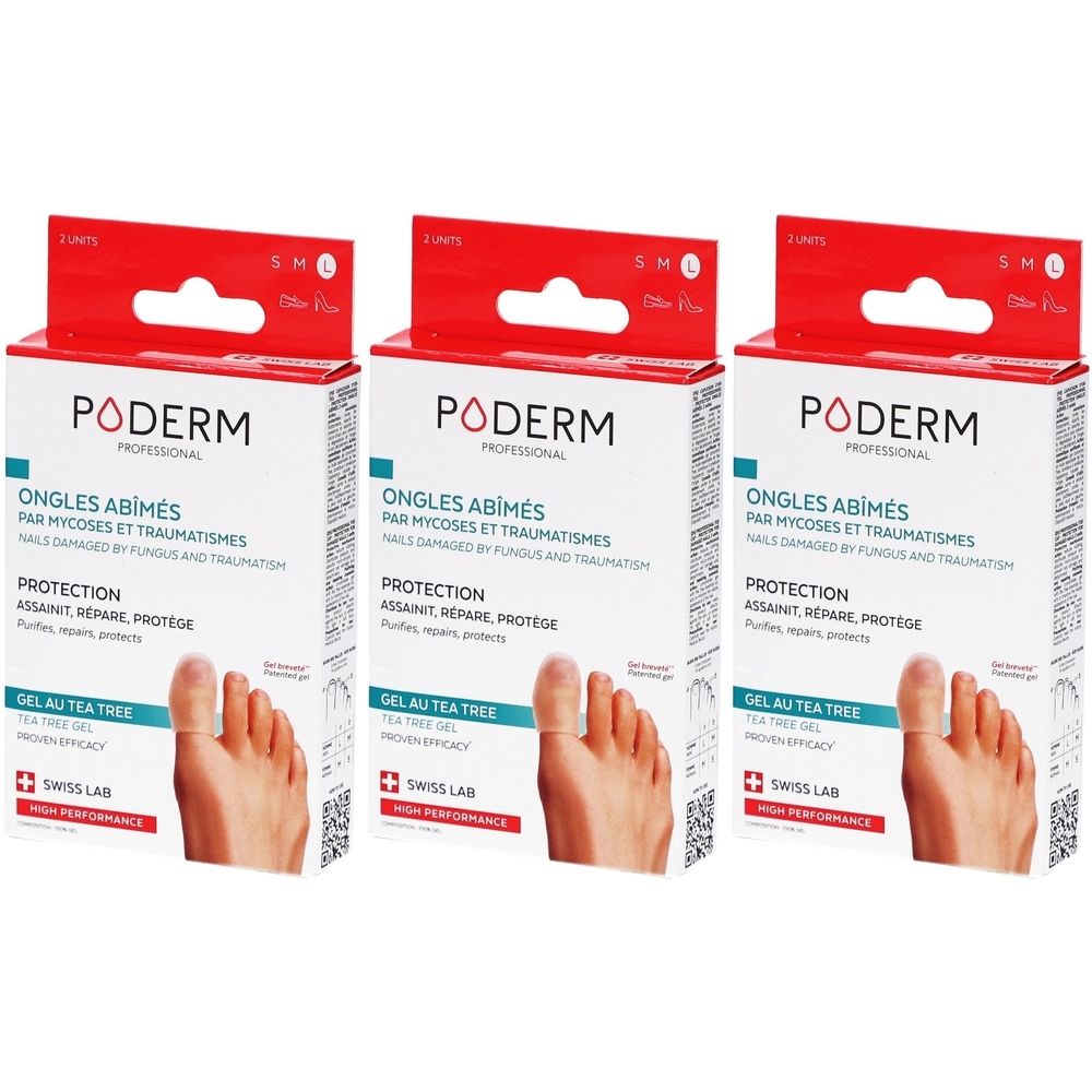Poderm Kapseln Teebaumöl Gel beschädigte Nägel Pilze/Traumata - Größe L