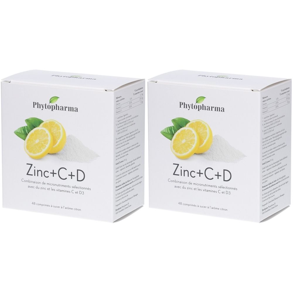 Phytopharma Zink + C + D - Lutschtabletten mit Zitronenaroma