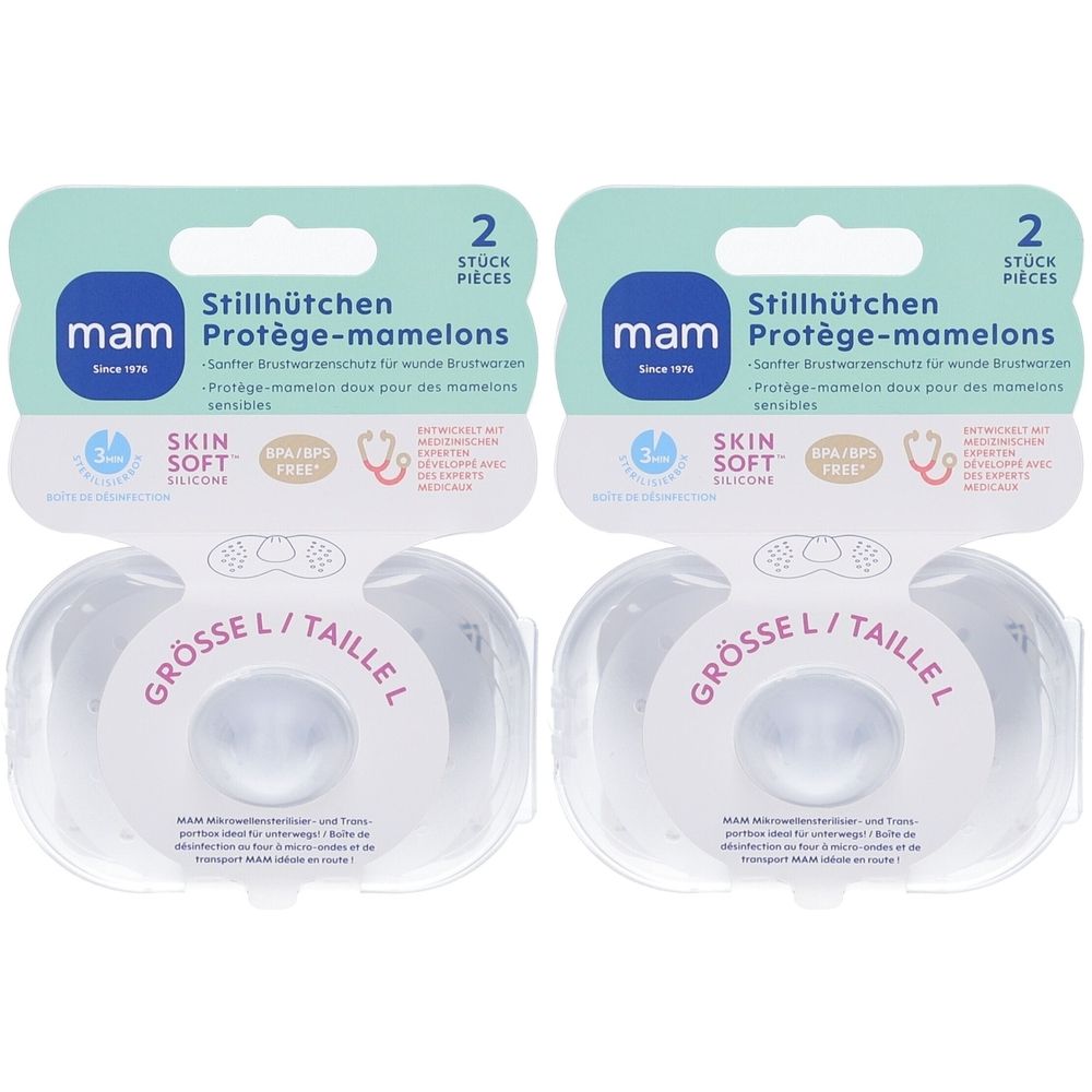 Mam Brustwarzenschutz Silikon Größe L x 2 mit Box