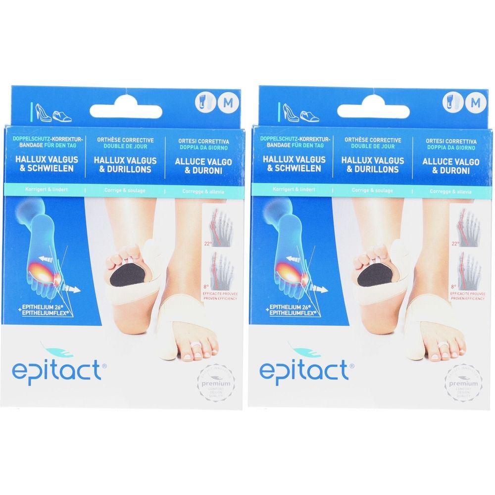 Epitact® Doppelschutz-Korrektur-Bandage Hallux Valgus & Schwielen Größe M Links