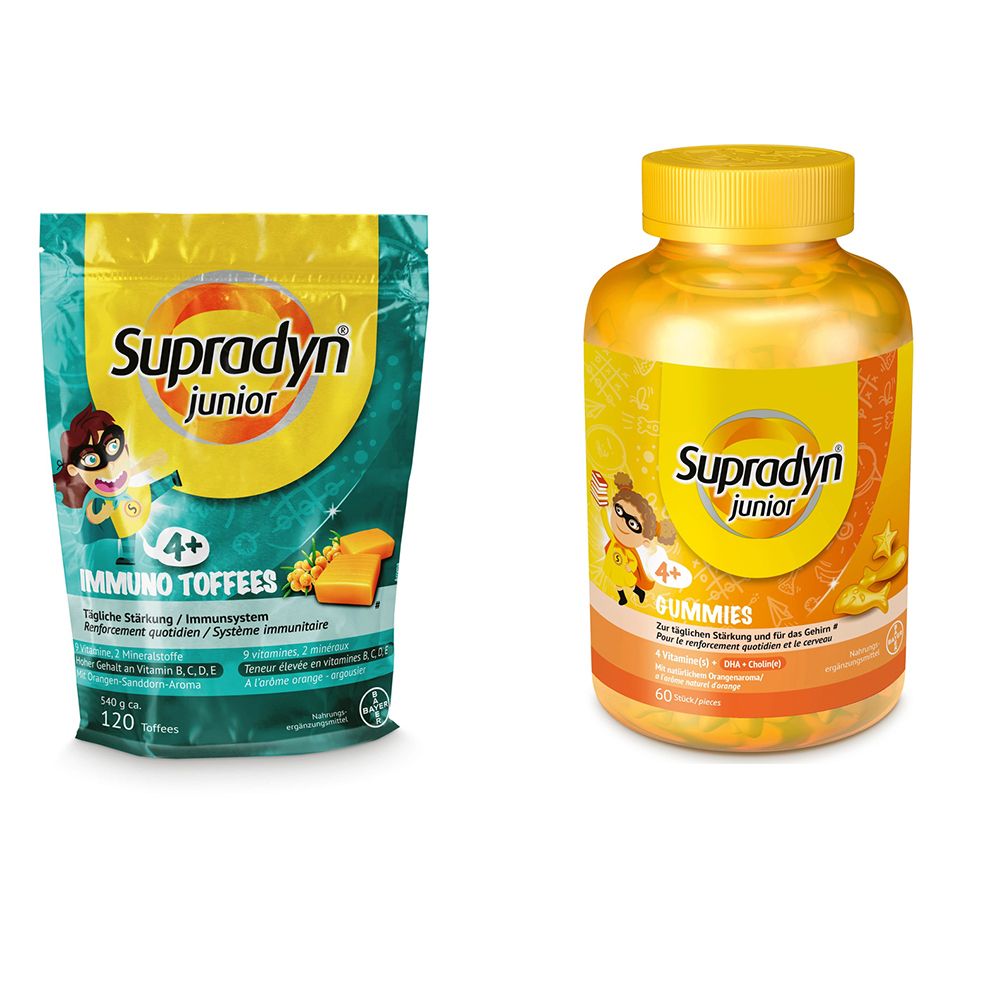 Supradyn Junior Toffees und Gummies für das Immunsystem und das Gehirn