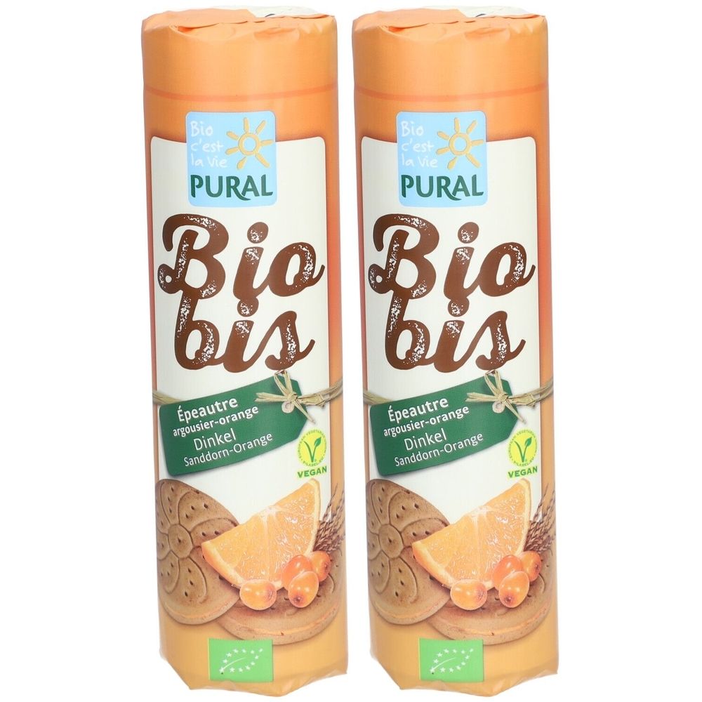 Pural Bio Bis - Vegane Bio Dinkel-Sanddorn-Orangen-Kekse