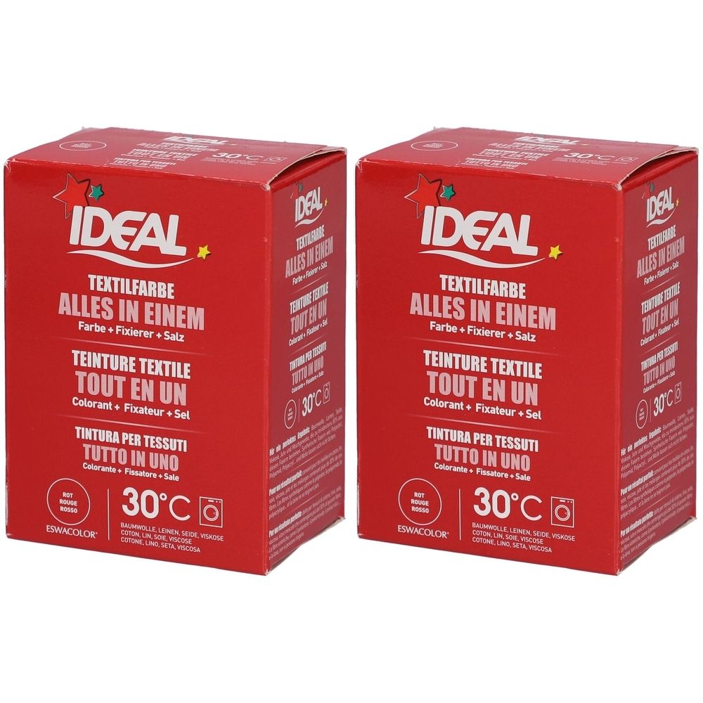 Ideal® Textilfarbe Rot Alles in Einem für Waschmaschinen