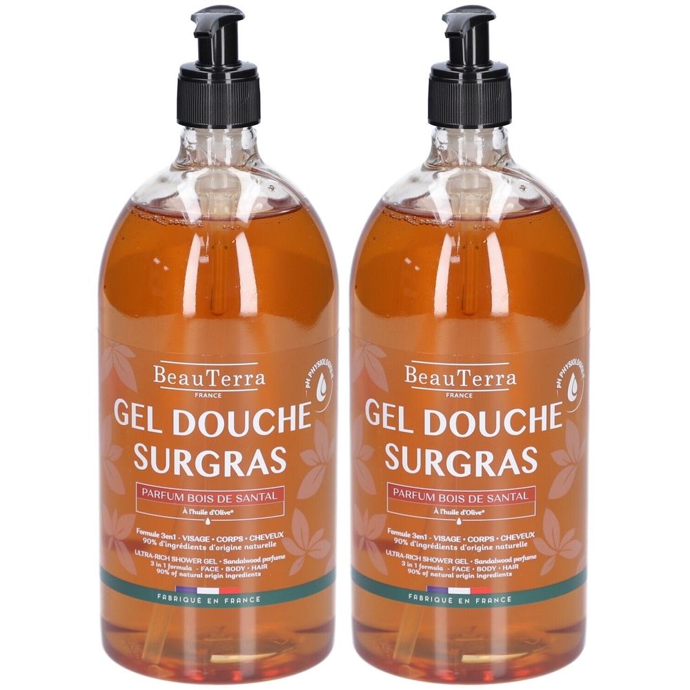BeauTerra Gel Douche Surgras - Bois de Santal