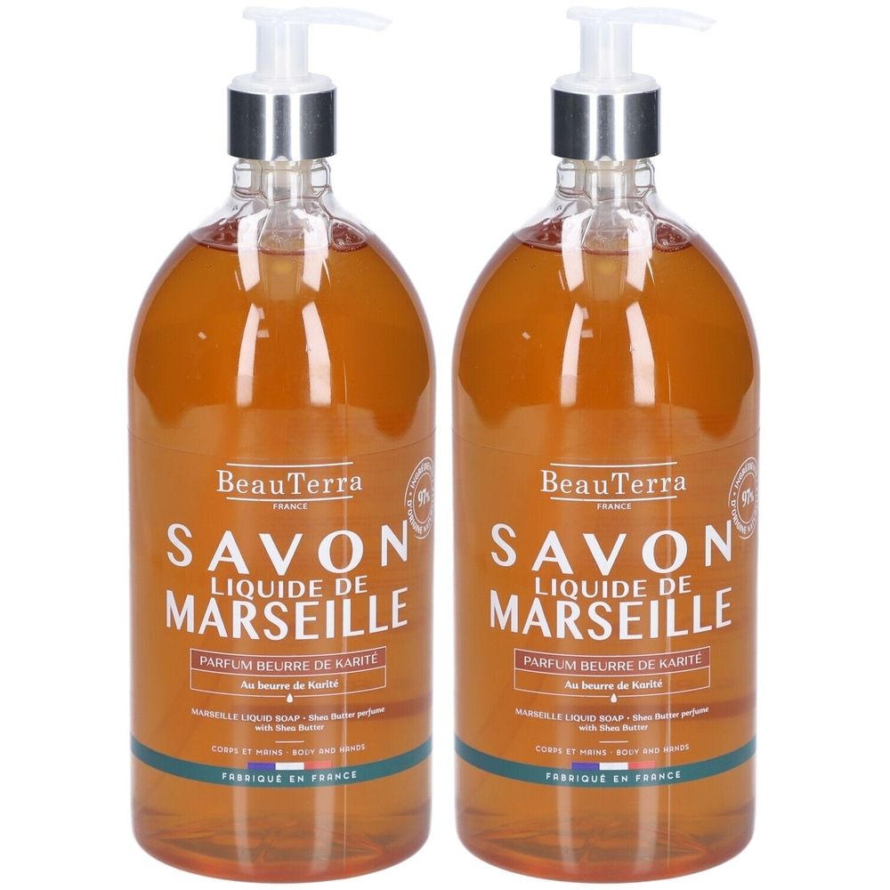 BeauTerra Savon Liquide de Marseille - Karité 1L