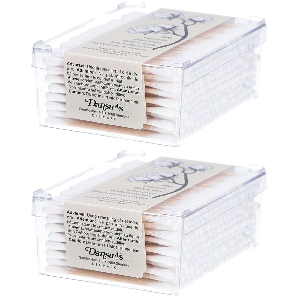 Dansu Wattestäbchen 80x2.5 mm, Holz