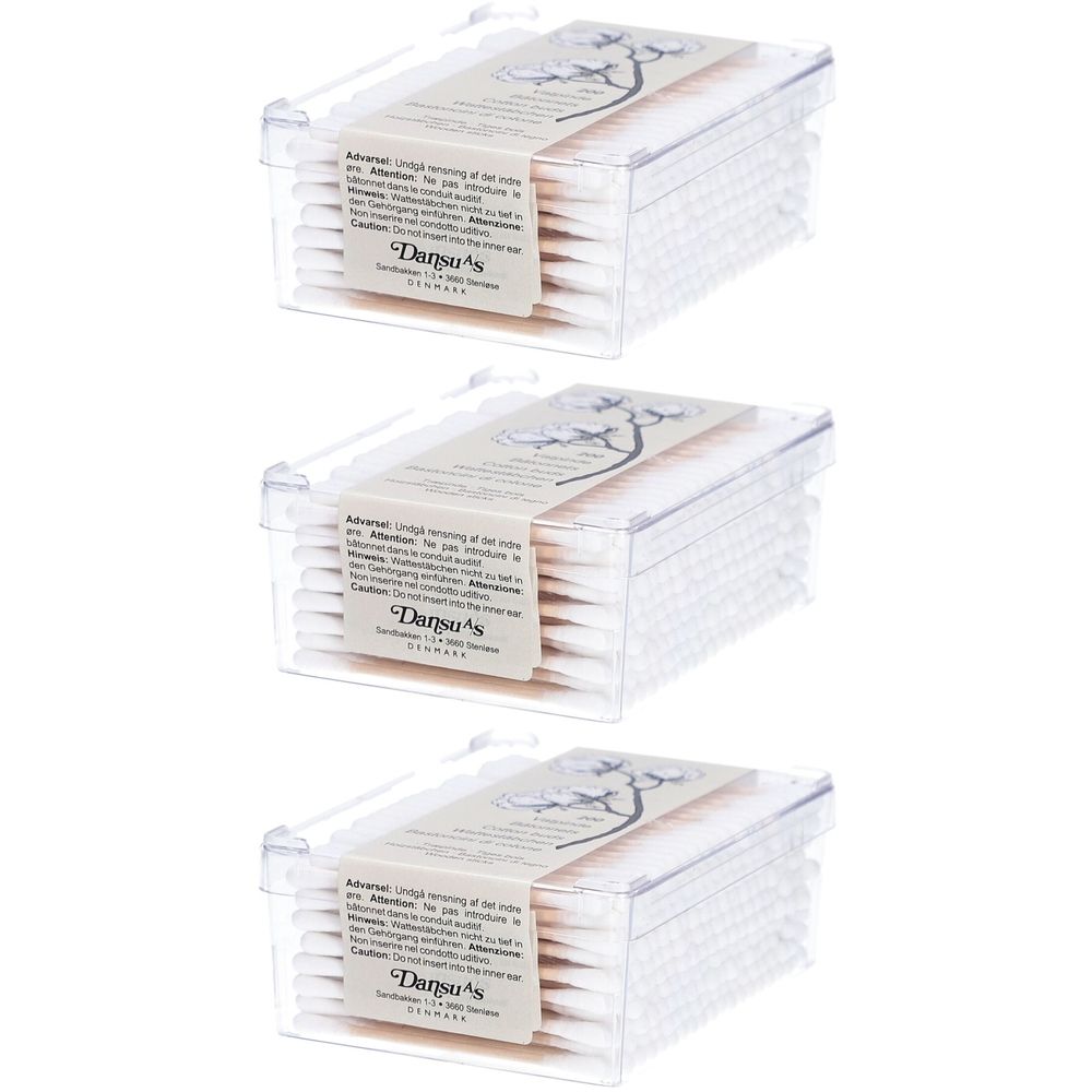 Dansu Wattestäbchen 80x2.5 mm, Holz