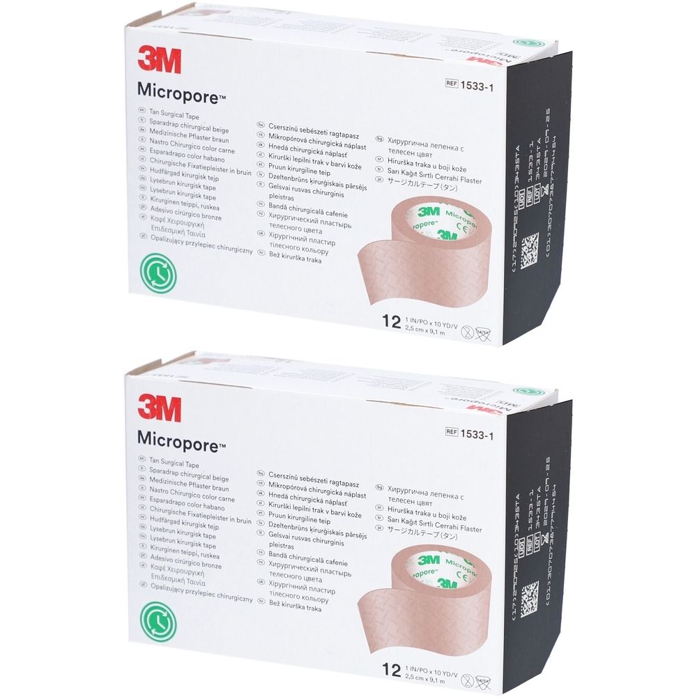 3M Micropore™ Sparadrap chirurgisch beige 2,5 cm x 9,1 m