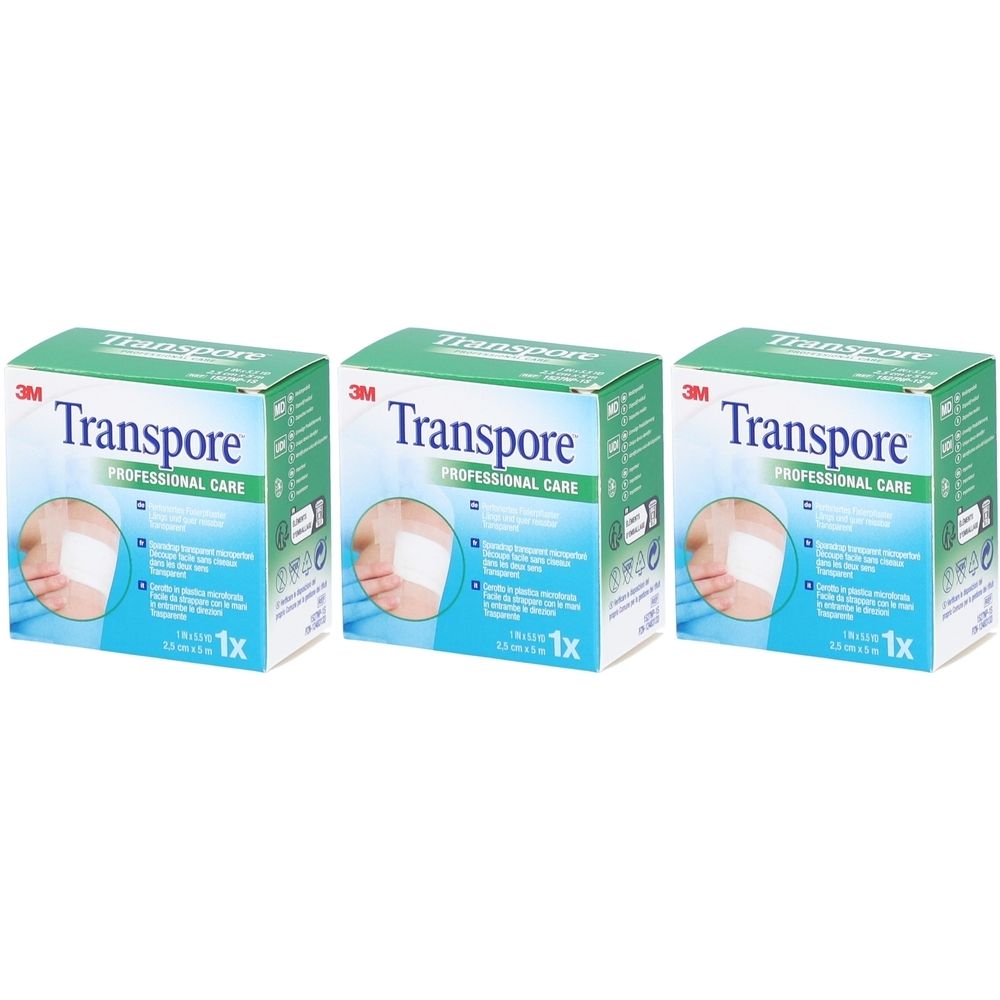 3M Transpore™ Mikroperforiertes transparentes Heftpflaster 5 m x 25 mm
