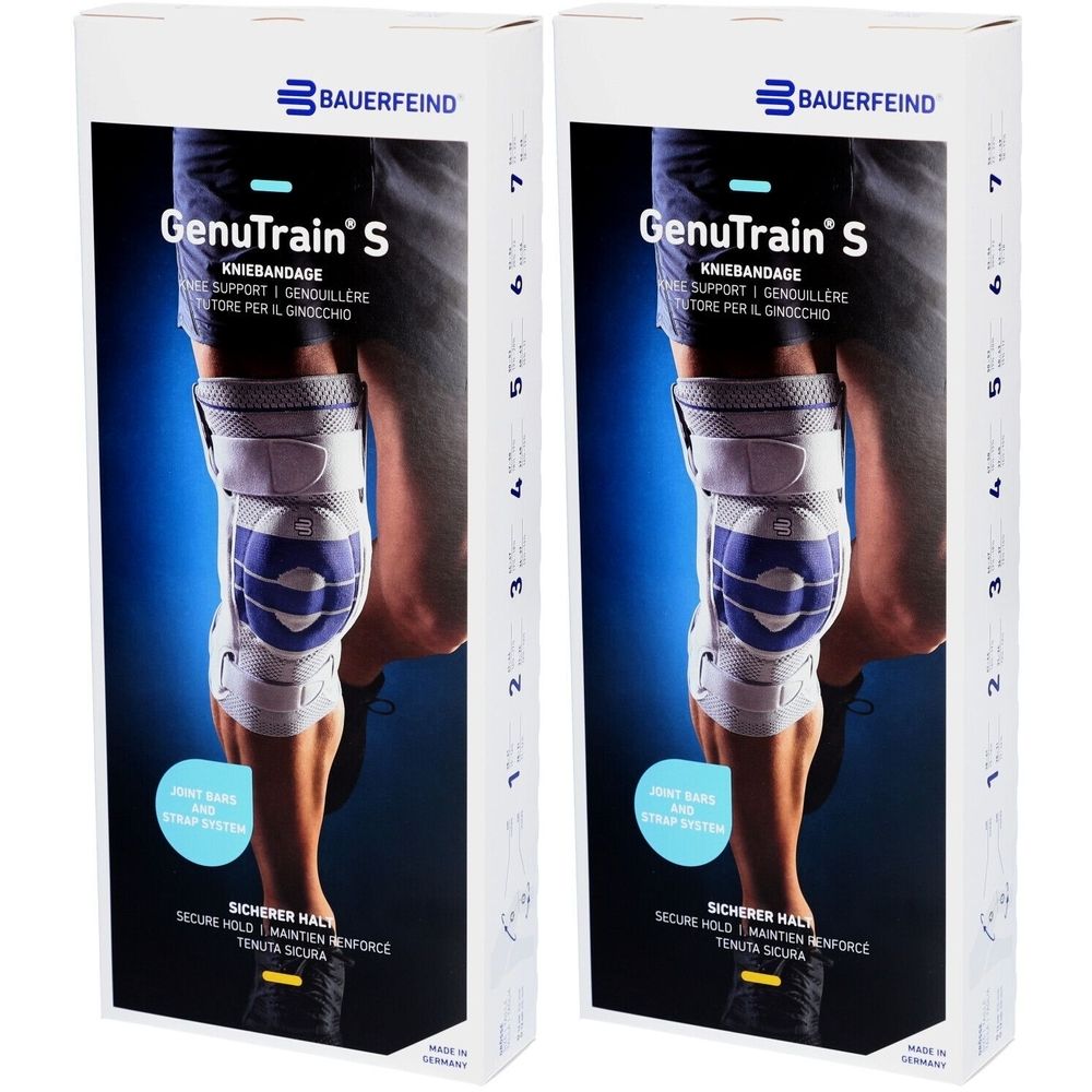 Bauerfeind® GenuTrain® S Titanium Kniestütze Rechts Gr. 3