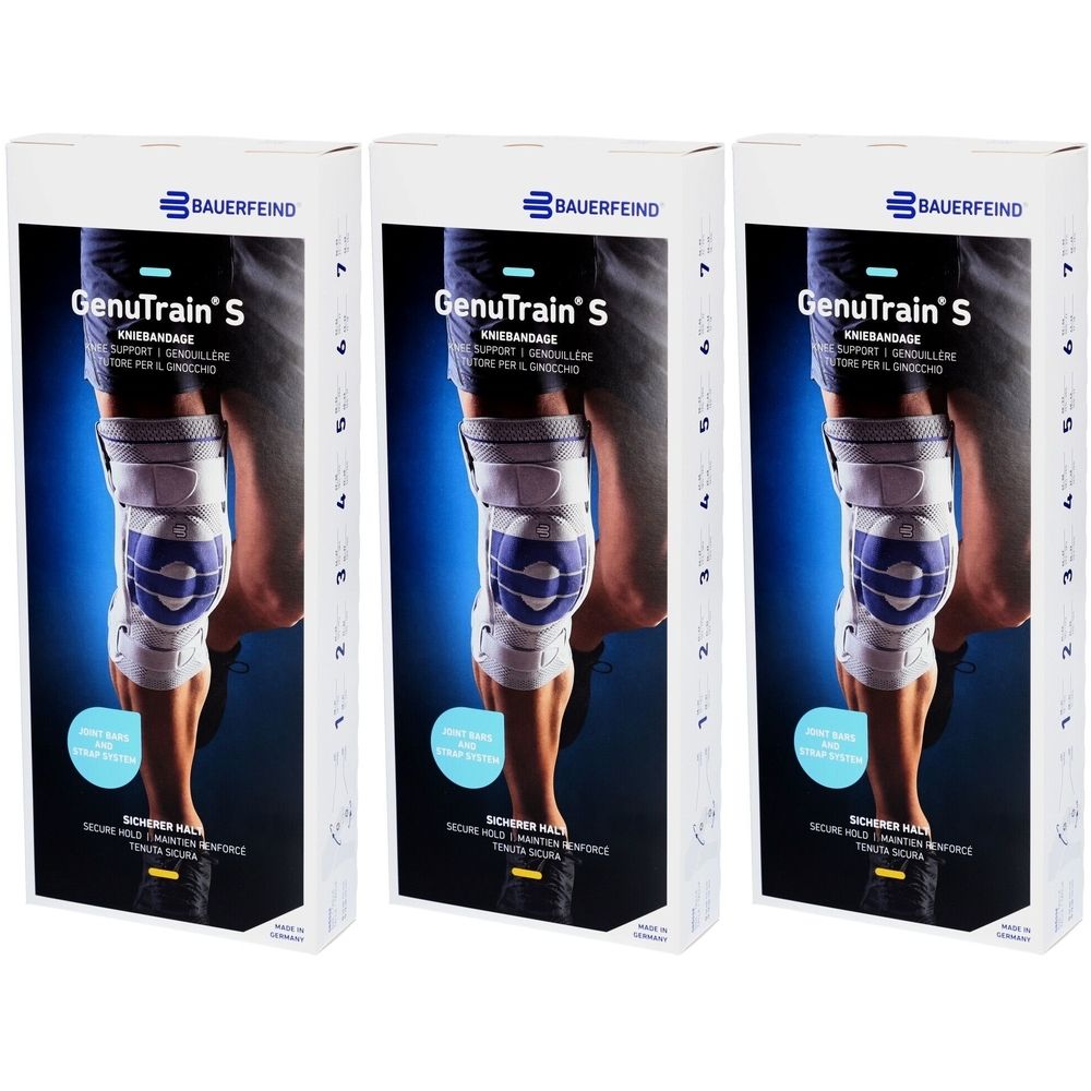Bauerfeind® GenuTrain® S Titanium Kniestütze Rechts Gr. 3