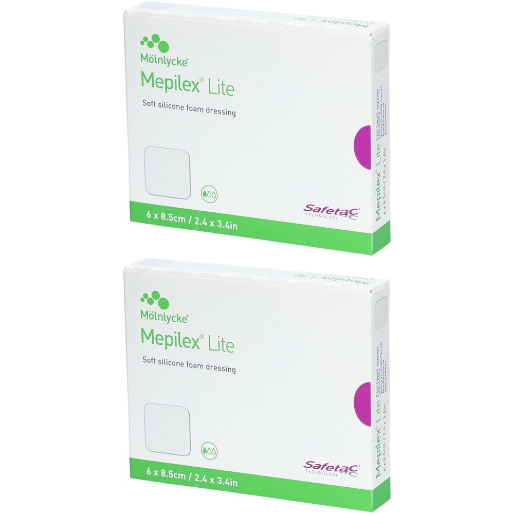 Mölnlycke® Mepilex® Lite Hydrozelluläres silikonisiertes Pflaster 6 x 8,5 cm