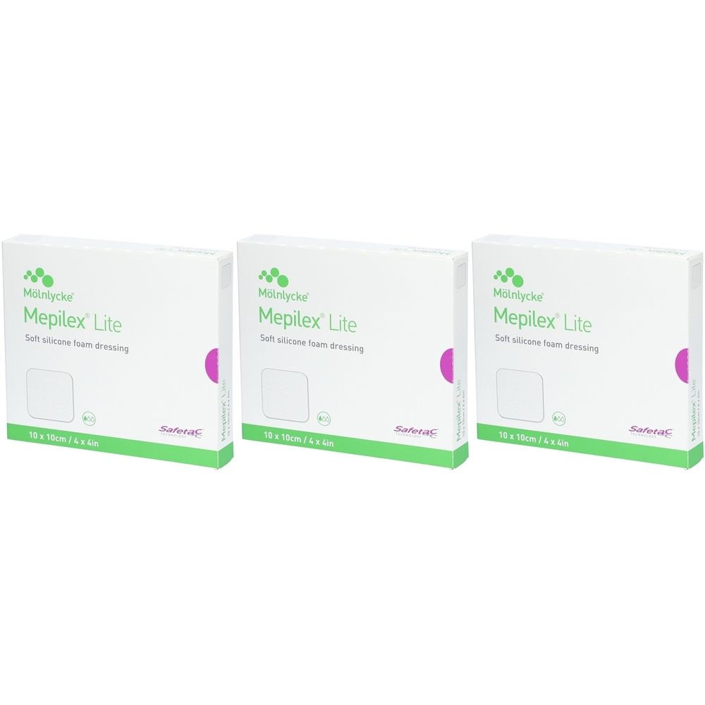 Mölnlycke® Mepilex® Lite Hydrozelluläres silikonisiertes Pflaster 10 x 10 cm