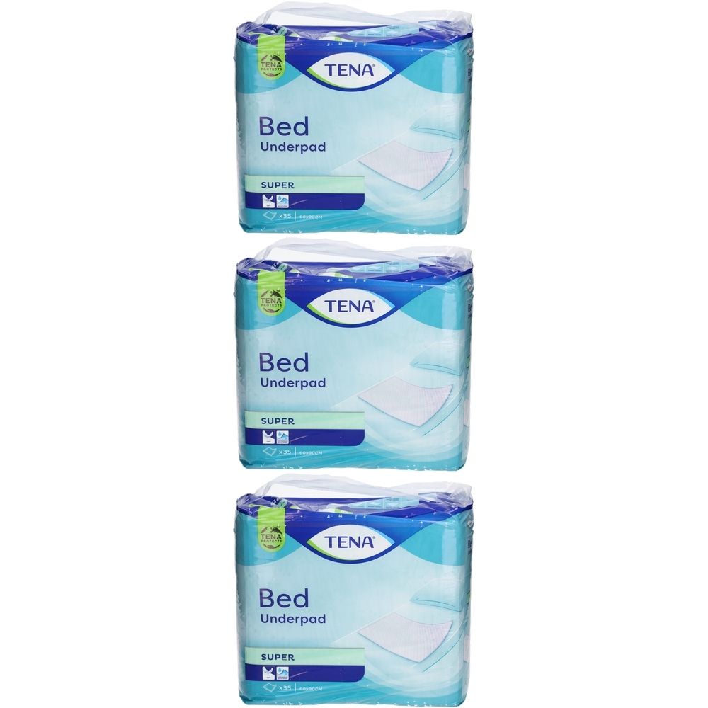 Tena BED Super - Superabsorbierende Betteinlage, intraversal, strapazierfähig, zum einmaligen Gebrauch 60 x 90 cm