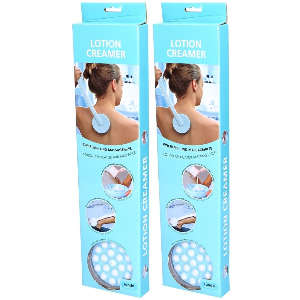 Sundo Lotion Creamer - Creme-Applikator - 44 cm Stiel weiß/blau