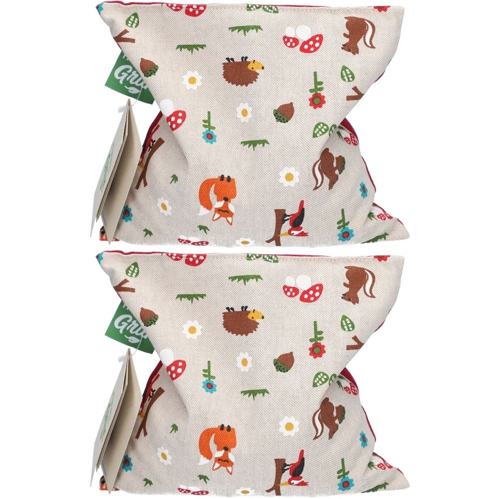 Himmelgrün® Kinder Kirschkernkissen 20x20 cm – Design Waldtiere