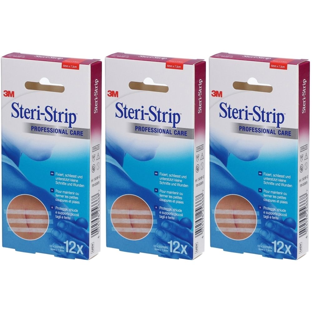 3M Steri-Strip™ Steriles selbstklebendes Hautnahtmaterial 6 x 75 mm weiß