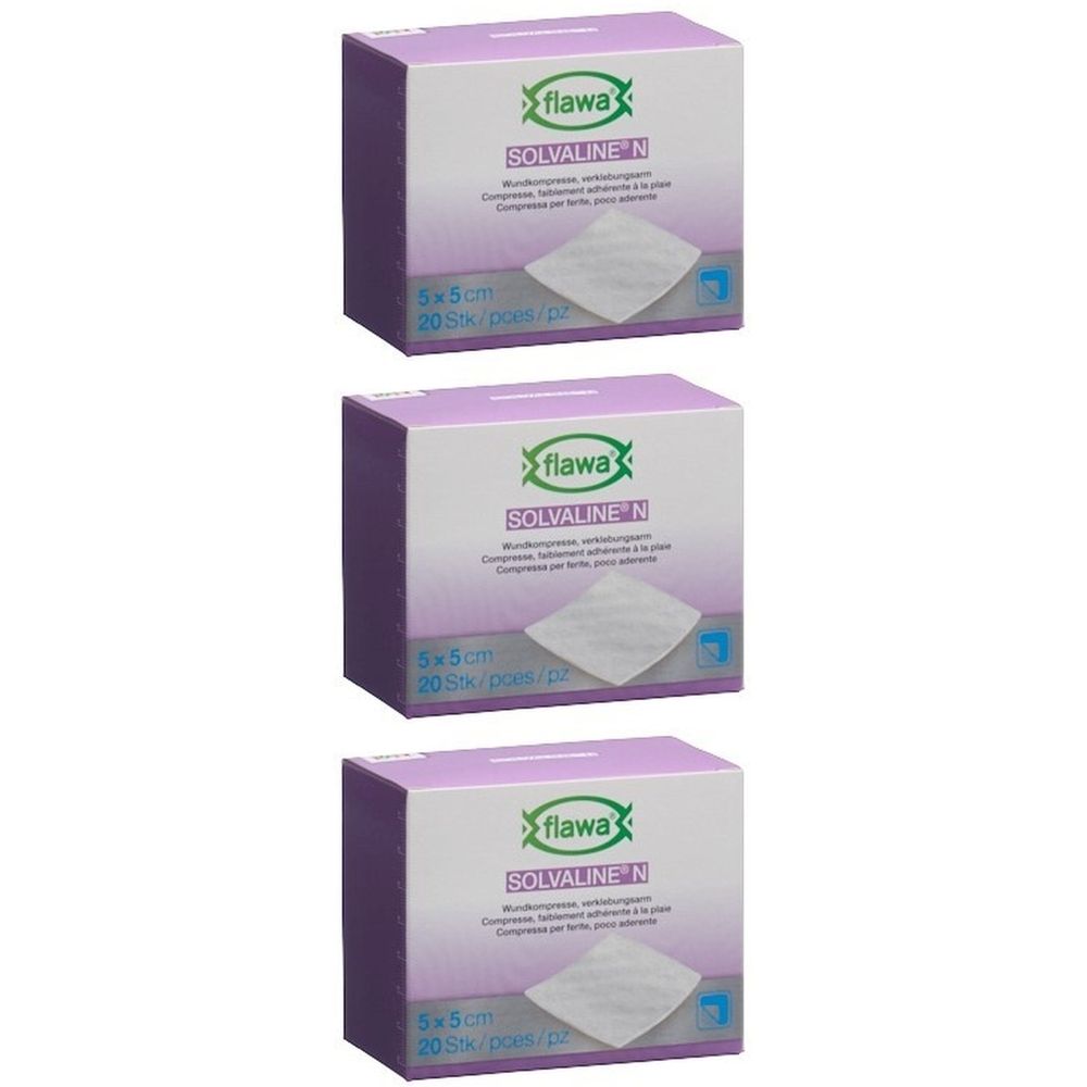 Flawa Solvaline N Kompressen steril 5x5 cm, 20 Stk