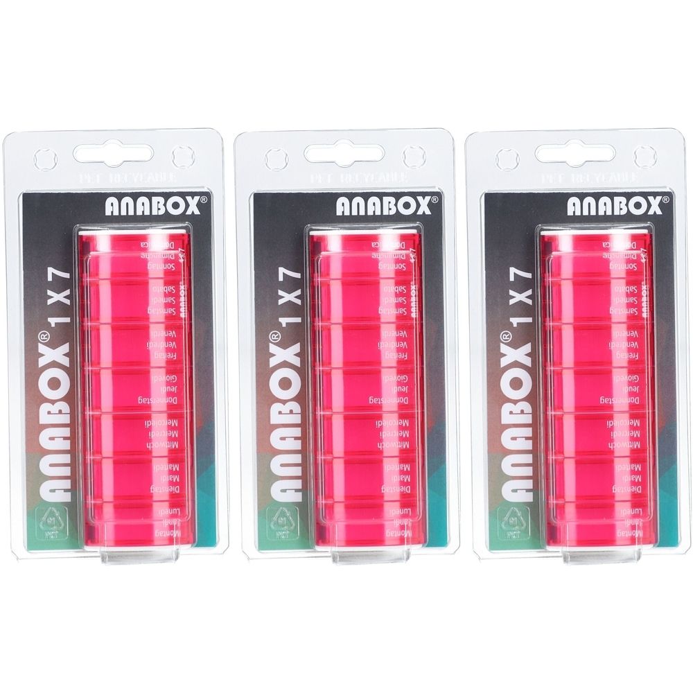 Anabox® Wochenpillenbox 7 x 1 Fächer rosa Fr/De/It