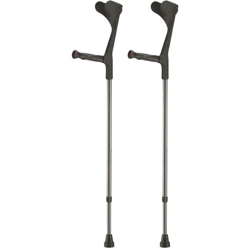 Sahag Krücken mit anatomischem Softgriff und Reflektoren 76-96 cm - Alu schwarz - 1 Paar