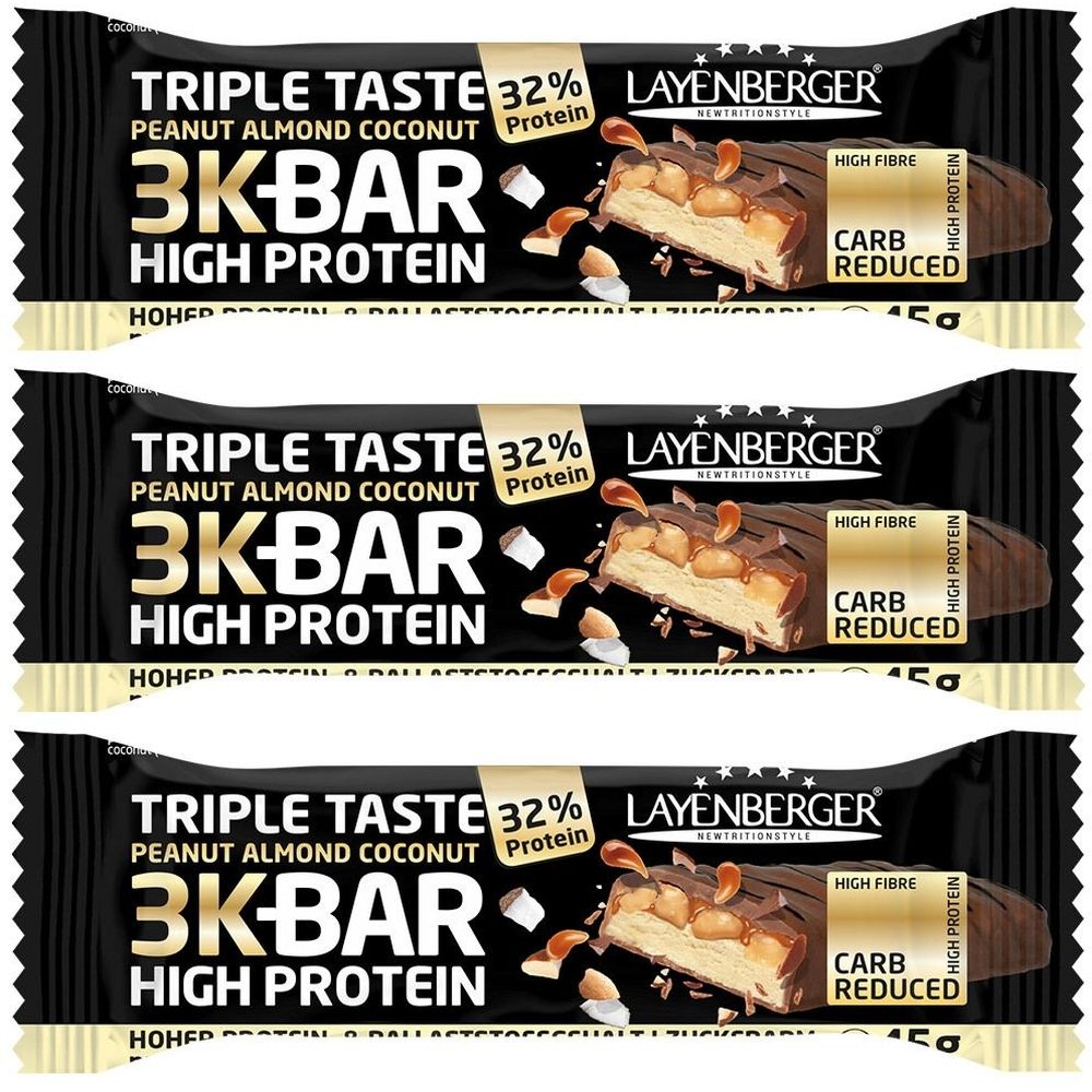 Layenberger® Triple Taste Erdnuss Mandel Kokos 3K High Protein Bar