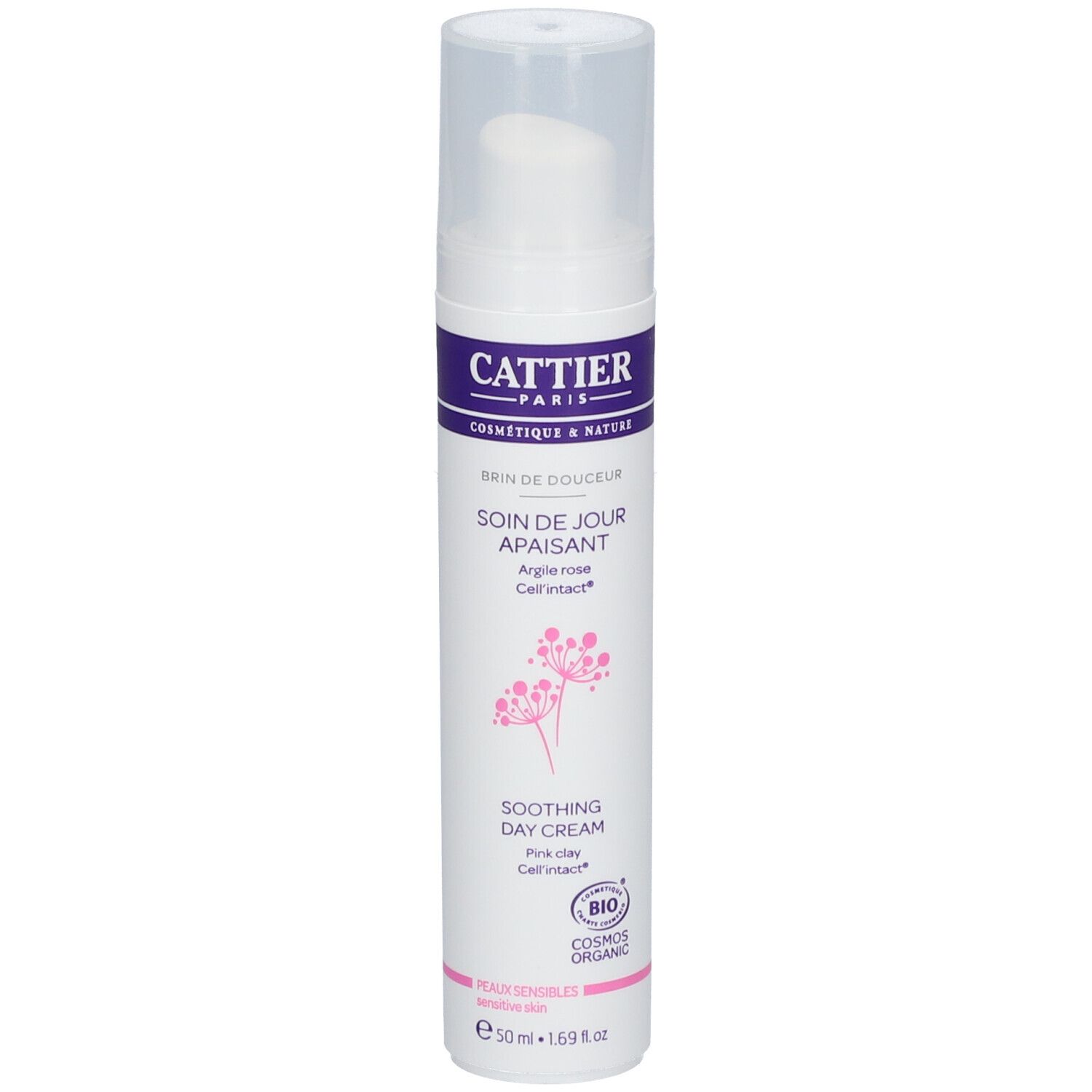 Cattier Beruhigende Tagescreme Brin De Douceur - Rosa Heilerde & Cell’intact®