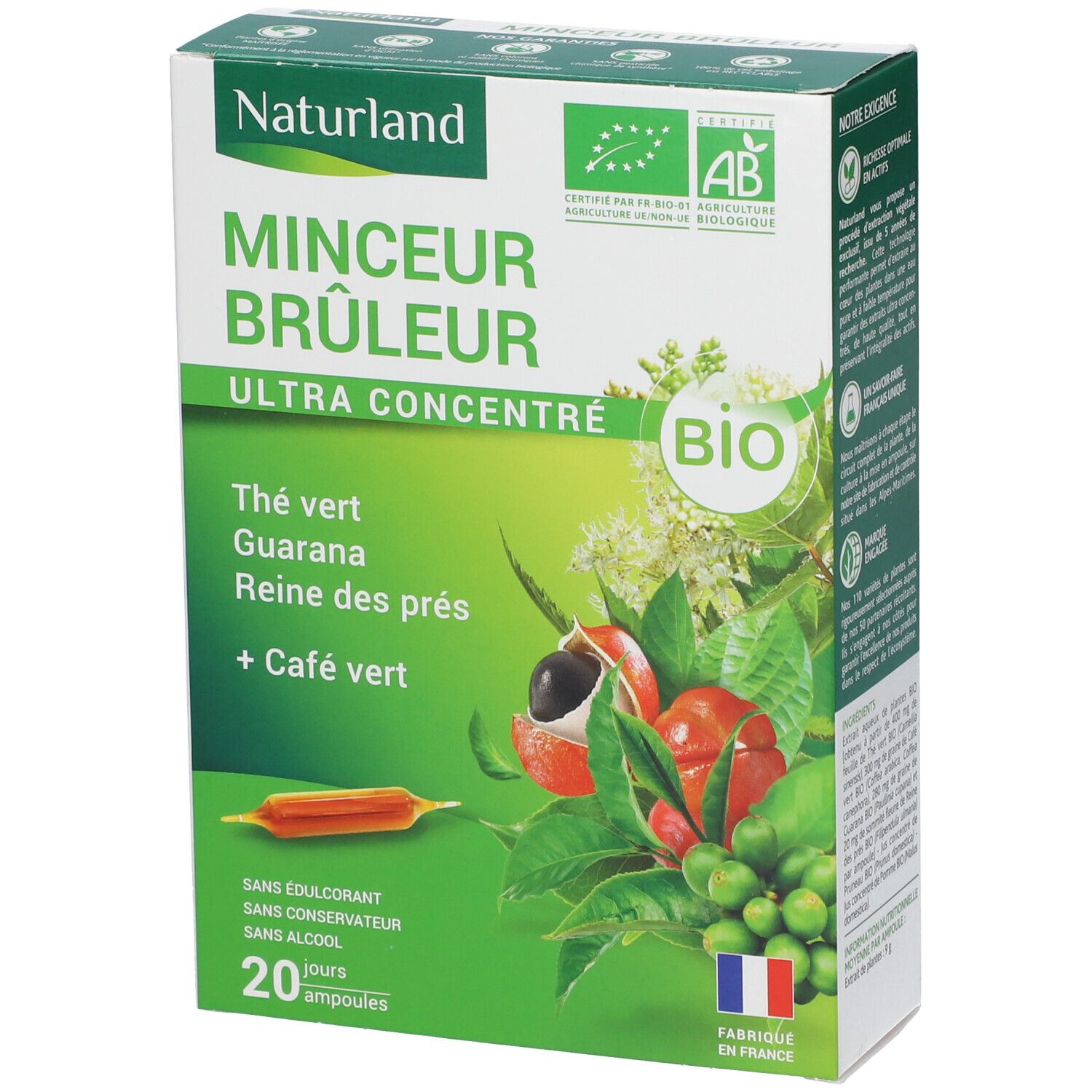 Naturland Minceur Bruleur Organic 20 Ampullen