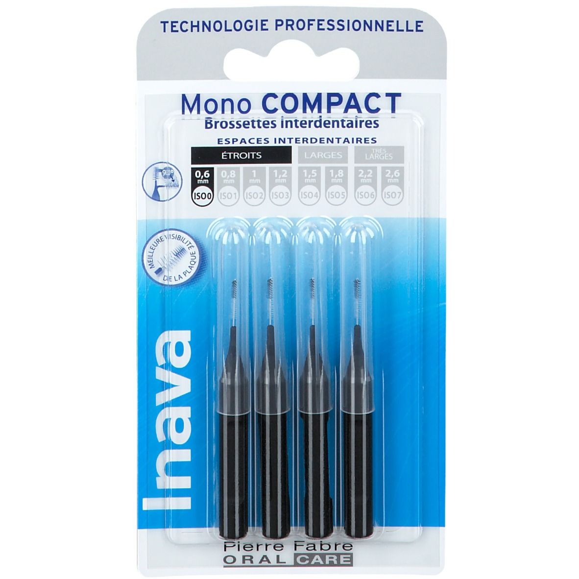 Inava Mono Compact Interdentalbürsten Schmal Schwarz