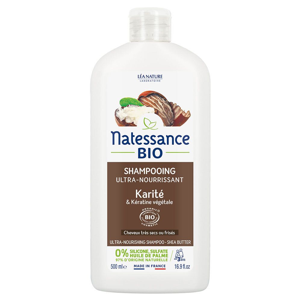 Natessance Ultra-Nährende Shampoo Bio-Sheabutter und pflanzliches Keratin