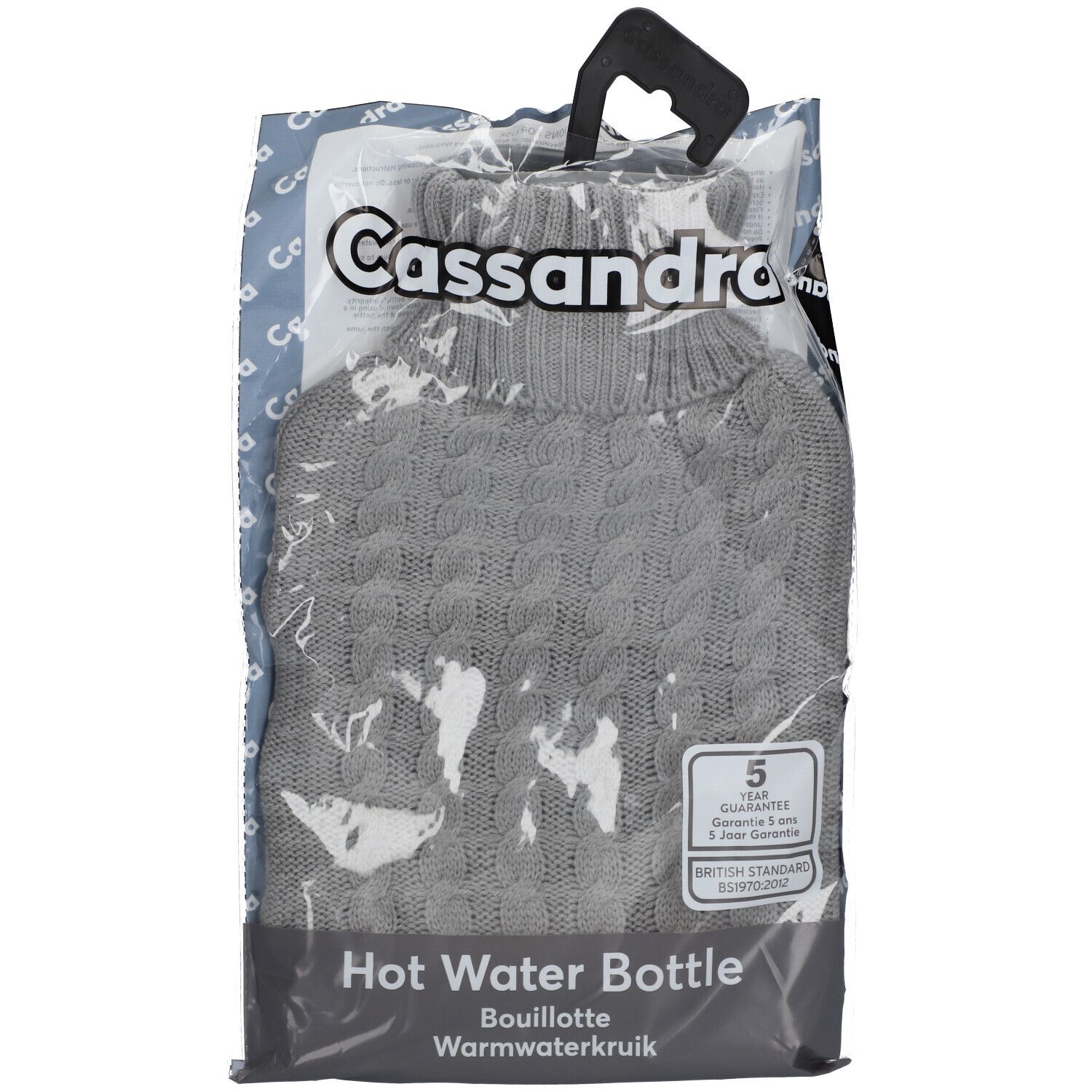 Cassandra Wärmflasche mit Strickbezug Grau 1,8L