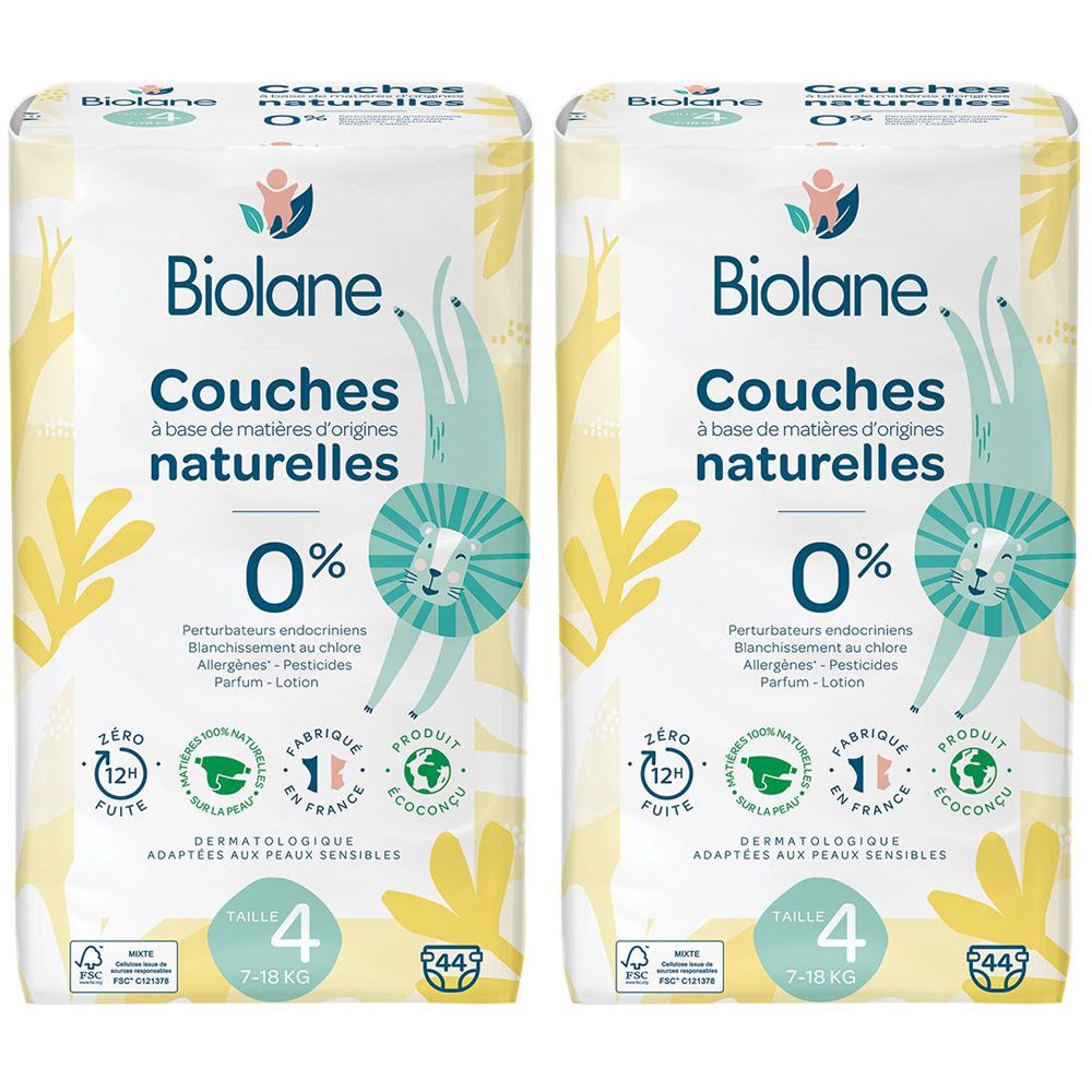 Biolane Natürliche Windeln Größe 4 - Ultra-absorbierend Null-Leckage