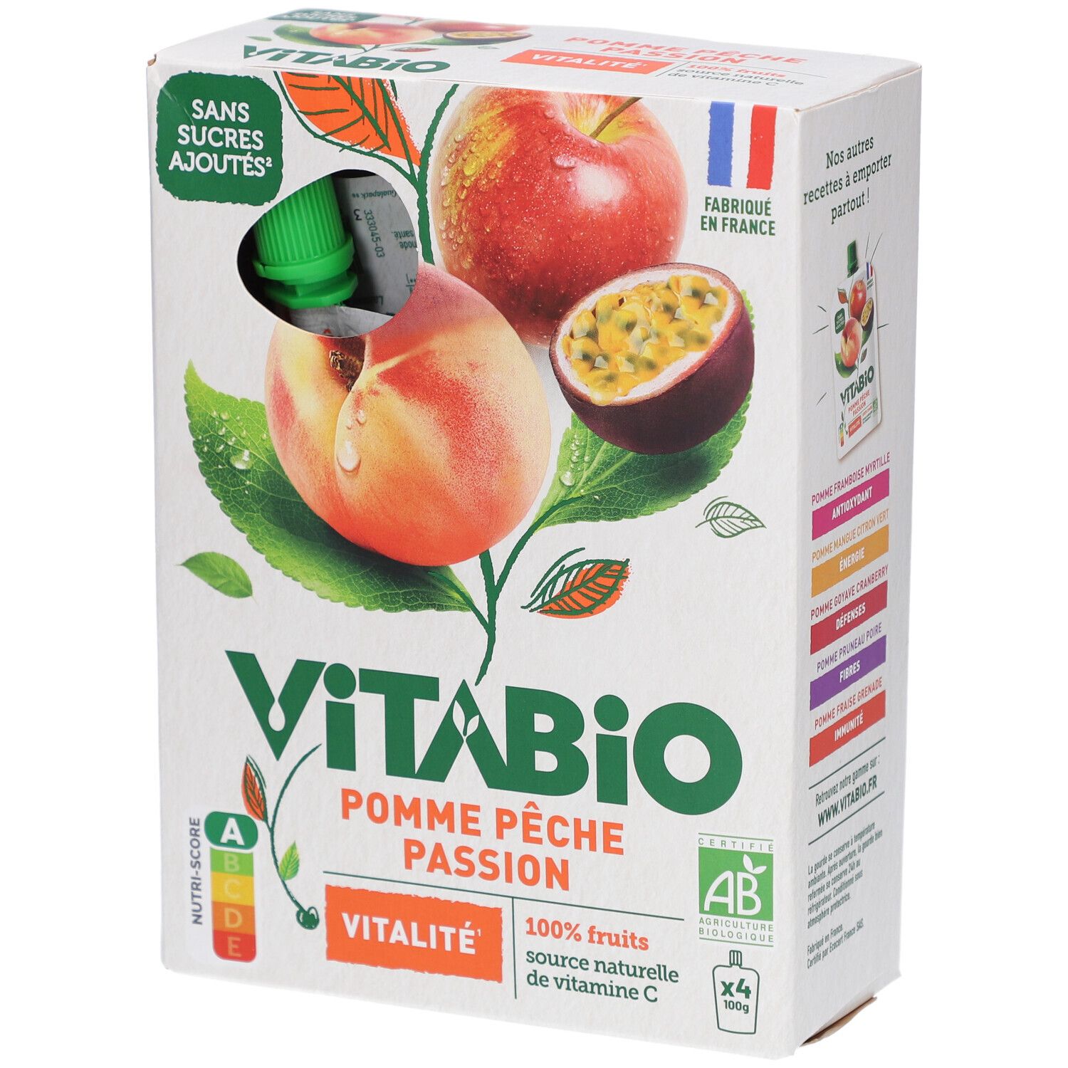 Vitabio Fruchtflaschen Apfel Pfirsich Passionsfrucht