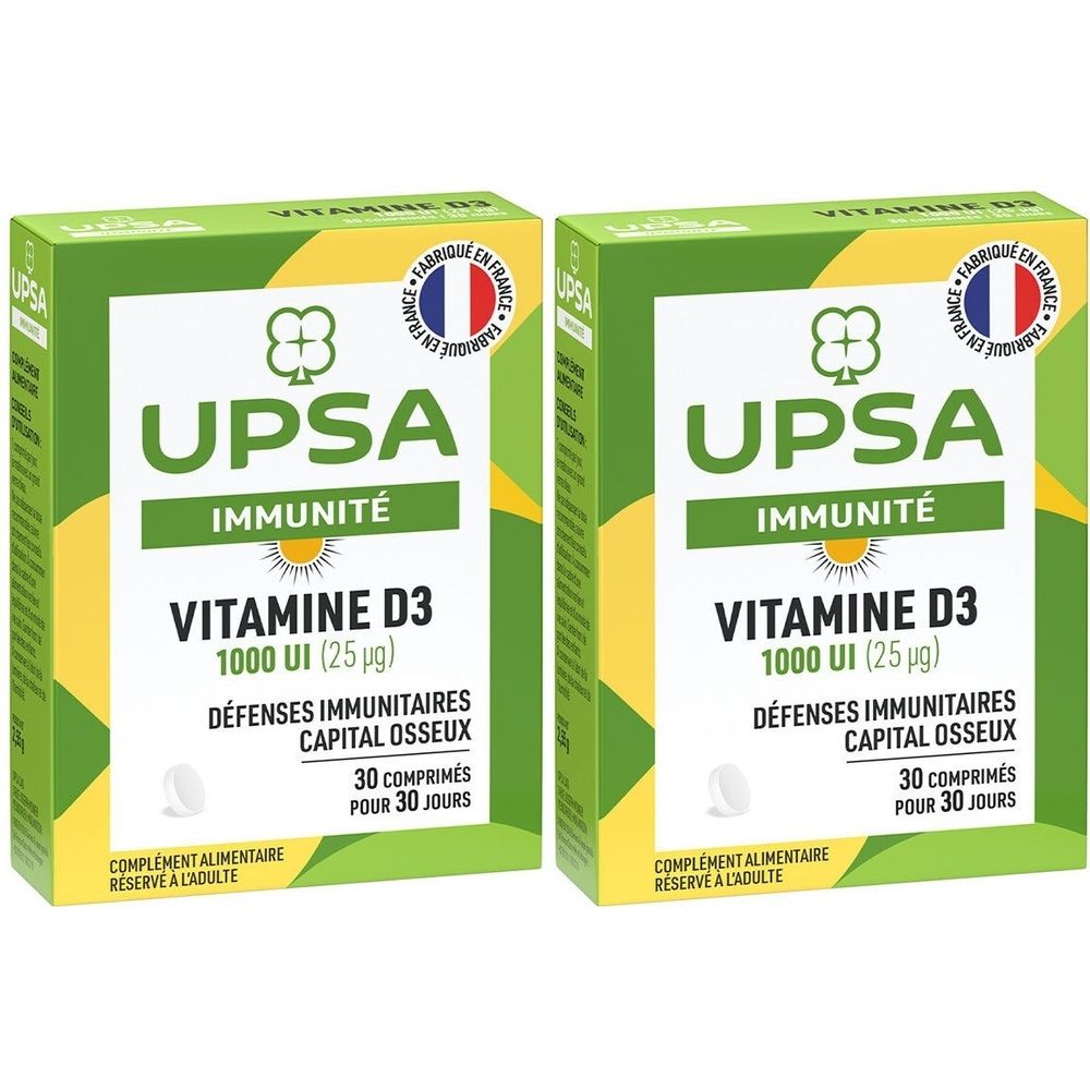 Vitamin D3 Upsa 1000 IE - 30 Tabletten - Erwachsene - Nahrungsergänzungsmittel - Immunabwehr und Knochenkapital