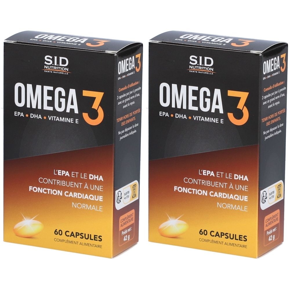 SID Nutrition – Omega 3 avec Epa, DHA et vitamine E