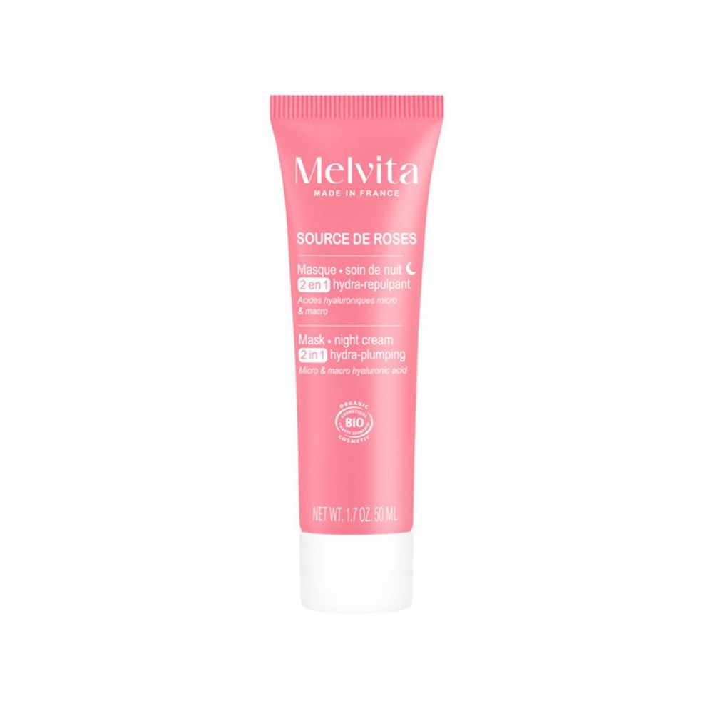 Melvita Source de Roses Feuchtigkeitsspendende Nachtcreme für pralle Haut